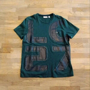 Lacoste LC27 Pocket T-shirt  Size 6 Men's XL Dark Green Black